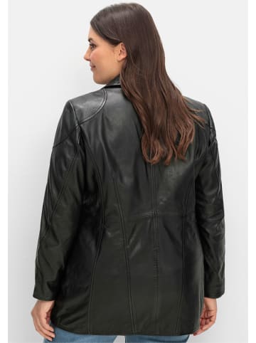 sheego Lederjacke in schwarz