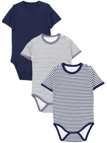 TupTam Kinder Unisex Kurzarm Body 3er Set in dunkelblau