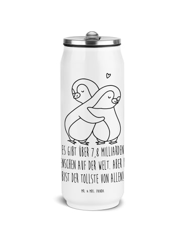 Mr. & Mrs. Panda Getränkedosen Trinkflasche Pinguine Kuscheln mi... in Weiß