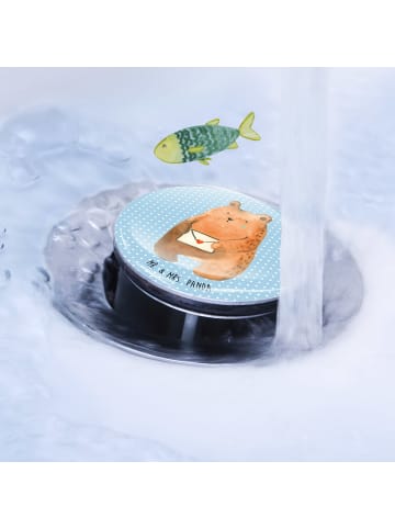 Mr. & Mrs. Panda Waschbecken-Stopfen Bär Liebesbrief ohne Spruch in Blau Pastell