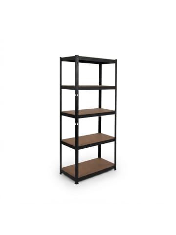 relaxdays Schwerlastregal in Schwarz/ Braun - (B)90 x (H)180 x (T)40 cm