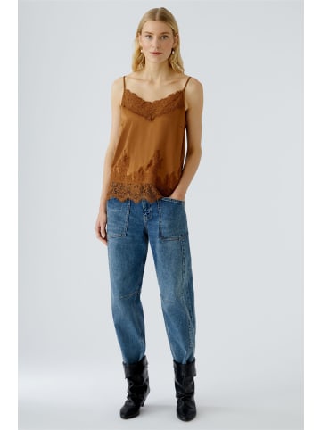 Oui Spitzentop in deep chestnut