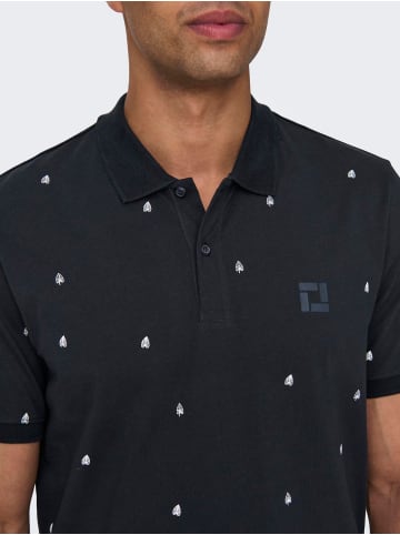 Only&Sons Poloshirt aus Baumwolle Klassisches Kurzarm Polohemd in Dunkelblau