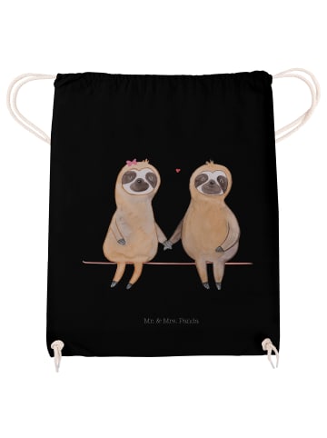 Mr. & Mrs. Panda rucksack stoff Faultier Pärchen ohne Spruch in Schwarz
