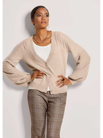 MADELEINE Kaschmir-Cardigan mit Ballonärmeln in caramel