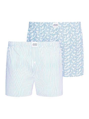 Jockey Boxershorts Everyday Woven 2 Stück in Weiß/Blau