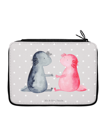 Mr. & Mrs. Panda Federmäppchen Axolotl Liebe ohne Spruch in Grau Pastell