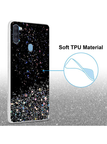 cadorabo Hülle für Samsung Galaxy A11 / M11 Glitter in Schwarz mit Glitter