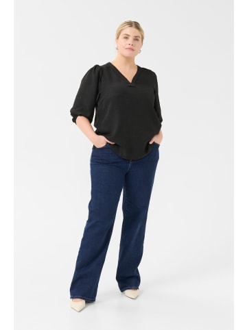 KAFFE curve Langarm-Bluse KCellinor in Black Deep CC