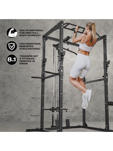 FitEngine Fitnessgerät Power Rack schwarz Schwarz