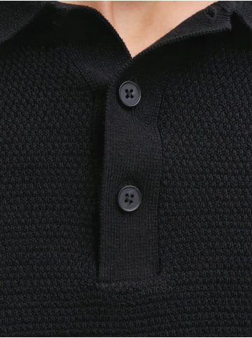 Jack & Jones Einzigartiges Knit Polo-Shirt mit Kentkragen in Schwarz