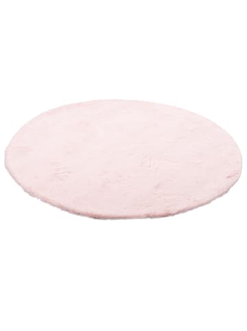 Pergamon Luxus Super Soft Fellteppich Plush Rund in Rosa