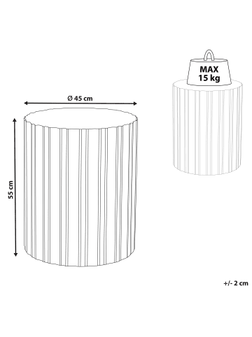 Beliani Beistelltisch DEULI in Weiß - (W) 45 x (H) 55 x (L) 45 cm