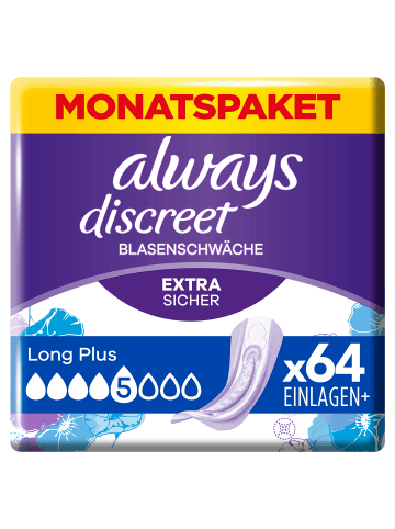 always Inkontinenzeinlagen "Discreet Long Plus" (4x 16St.)