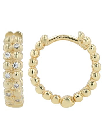 Adeliás Damen Ohrringe – Creole aus 925 Silber mit Zirkonia in gold