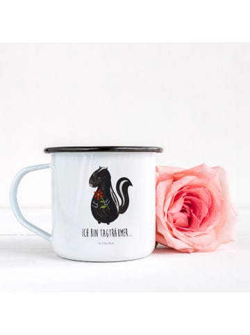 Mr. & Mrs. Panda Kaffeebecher Stinktier Blume mit Spruch in Weiß