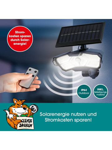 EASYmaxx Solar-Leuchte 3,7V schwarz mit abnehmbarem Solarpanel  Schwarz