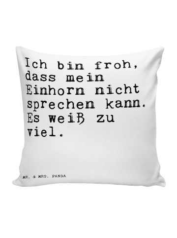 Mr. & Mrs. Panda Kissen 40x40 Ich bin froh, dass... mit Spruch in Weiß
