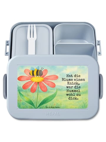 Mr. & Mrs. Panda Bento Box Hummel Blume Design mit Spruch in Blau Pastell
