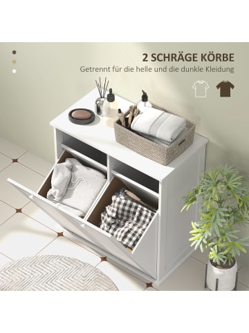 HOMCOM Wäscheschrank-70L x 38B x 73H cm-Weiß