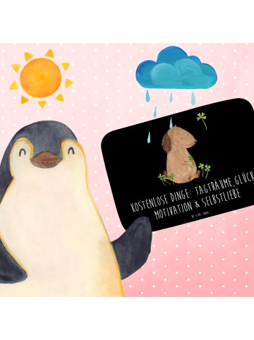 Mr. & Mrs. Panda Badteppich Hund Kleeblatt mit Spruch in Schwarz