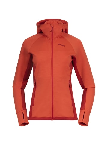 Bergans CECILIEWOOL HOOD JACKET in Rot