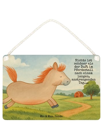 Mr. & Mrs. Panda Schild Pferd Springen Design mit Spruch in Weiß
