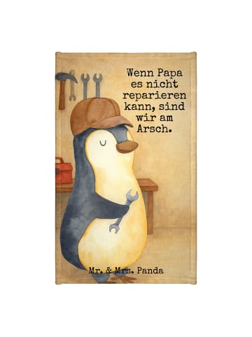 Mr. & Mrs. Panda Gästehandtuch Wenn Papa es nicht reparieren kan... in Weiß