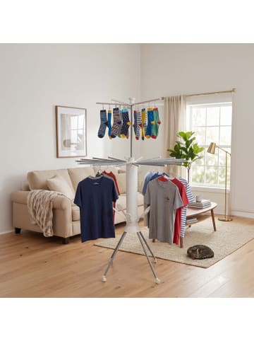 relaxdays Wäscheständer in Weiß/ Grau - (H)180 x Ø112 cm