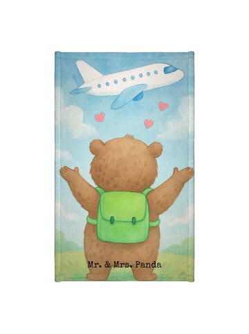 Mr. & Mrs. Panda Handtuch Bär Flugzeug Design ohne Spruch in Weiß