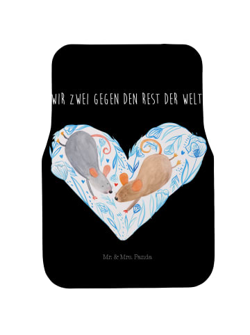 Mr. & Mrs. Panda Fußmatte Auto Mäuse Herz mit Spruch in Schwarz