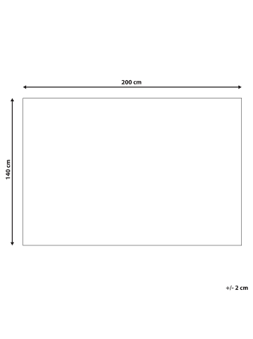 Beliani Kurzflor BARZAH in Grün/Weiß - (W) 140 x (H) 140 x (L) 200 cm