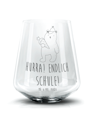 Mr. & Mrs. Panda Longdrinkglas Bär Schultüte mit Spruch in Transparent