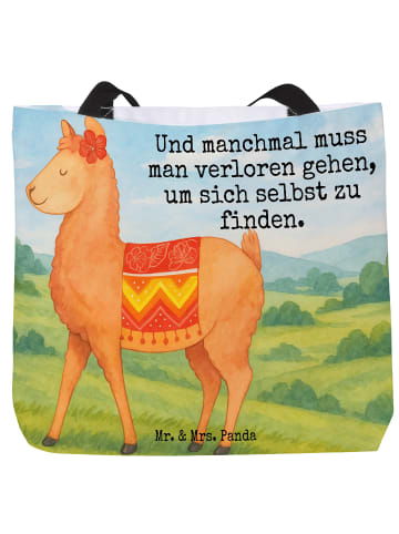 Mr. & Mrs. Panda Damen Schultertasche Alpaka Stolz Design mit Sp... in Weiß