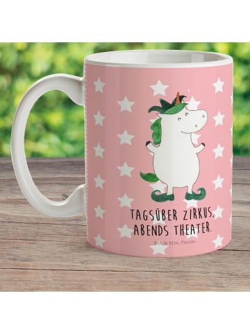 Mr. & Mrs. Panda Trinklernbecher Einhorn Joker mit Spruch in Rot Pastell