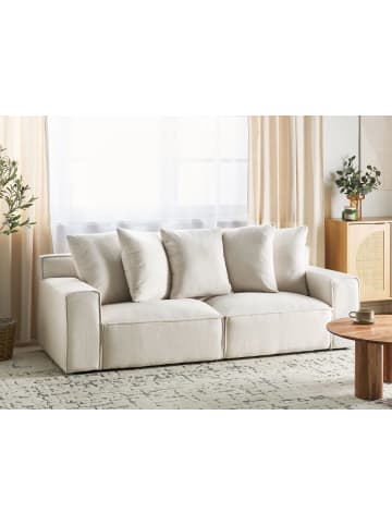 Beliani 6-tlg 3-Sitzer Sofa VISKAN in Weiß