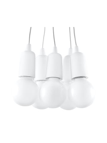 Nice Lamps Hängleuchte RENE 5 in Weiß mit dem longen PVC-Kabel Minimalistisch E27 NICE LAMS