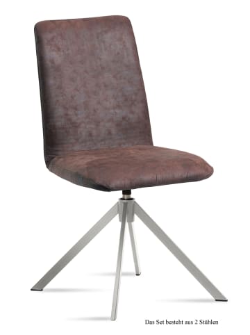 58 aufm Kessel ESSZIMMERSTUHL drehbar (2er-Set) Dozene 47x92x60 Edelstahl/Braun