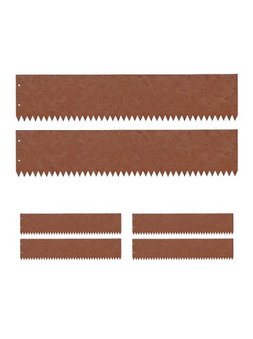 relaxdays 6x Rasenkante in Braun