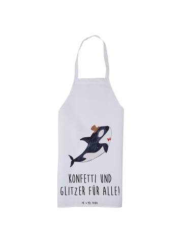 Mr. & Mrs. Panda Küchenschürze Orca Zylinder mit Spruch in Weiß