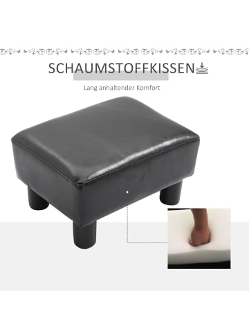 HOMCOM Fußhocker-L40 x B30 x H24 cm-Schwarz