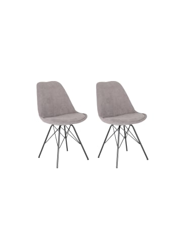 byLiving 2er-Set: Esszimmerstuhl Rica in Grau - 48,5 (B) x 55 (L) x 85 (H) cm