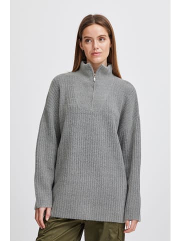 b. young BYONEMA RIB JUMPER - KNIT Oversize fit in Mid Grey Melange