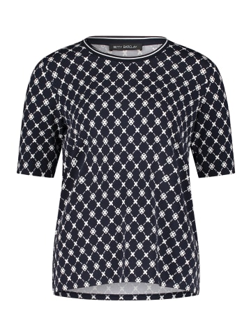Betty Barclay Basic Shirt mit Rippbündchen in Dunkelblau/Weiß