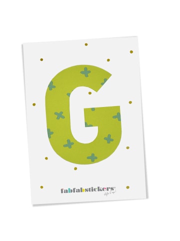 Fabfabstickers Buchstabe "G" aus Stoff in Green-Mix zum Aufbügeln