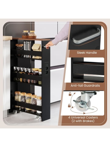 COSTWAY Nischenwagen 13cm breit schmal mit Ladestation in Andere