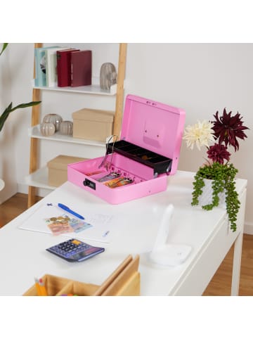 relaxdays Geldkassette in Rosa - (B)30,5 x (H)8,5 x (T)24,5 cm