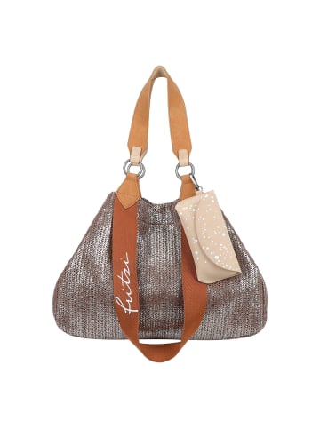 Fritzi aus Preußen Limited Painted Straw Schultertasche 43 cm in nut