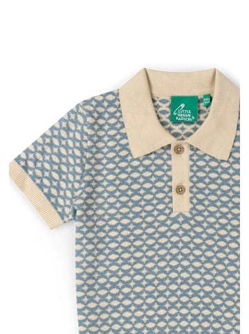 Little Green Radicals Kurzärmeliges Stricktop in Blau