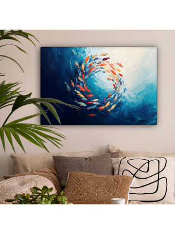 MuchoWow Leinwand Bilder Hellblau